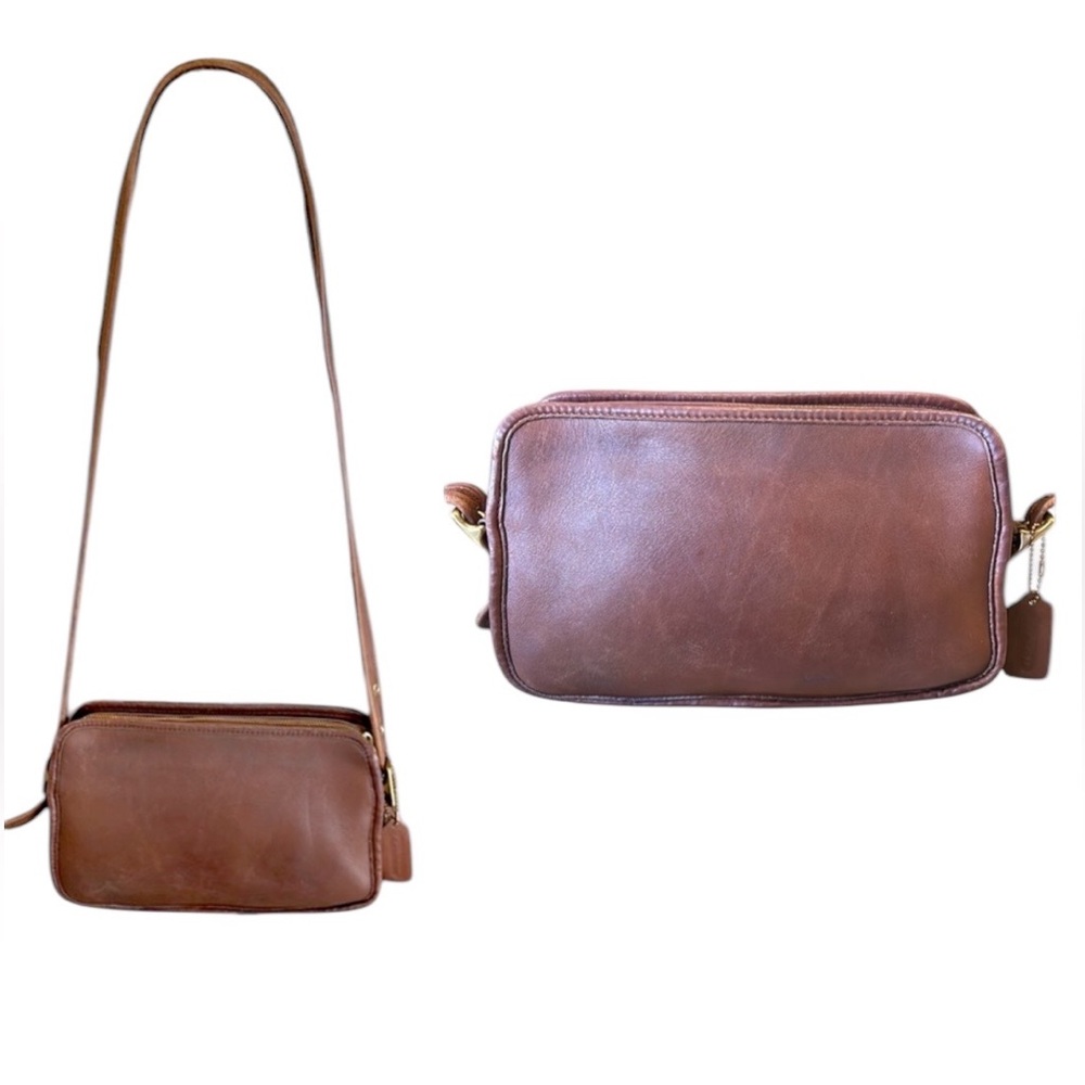 COACH Vintage Leather East West Compartment Shoulder Bag - British Tan - 9164